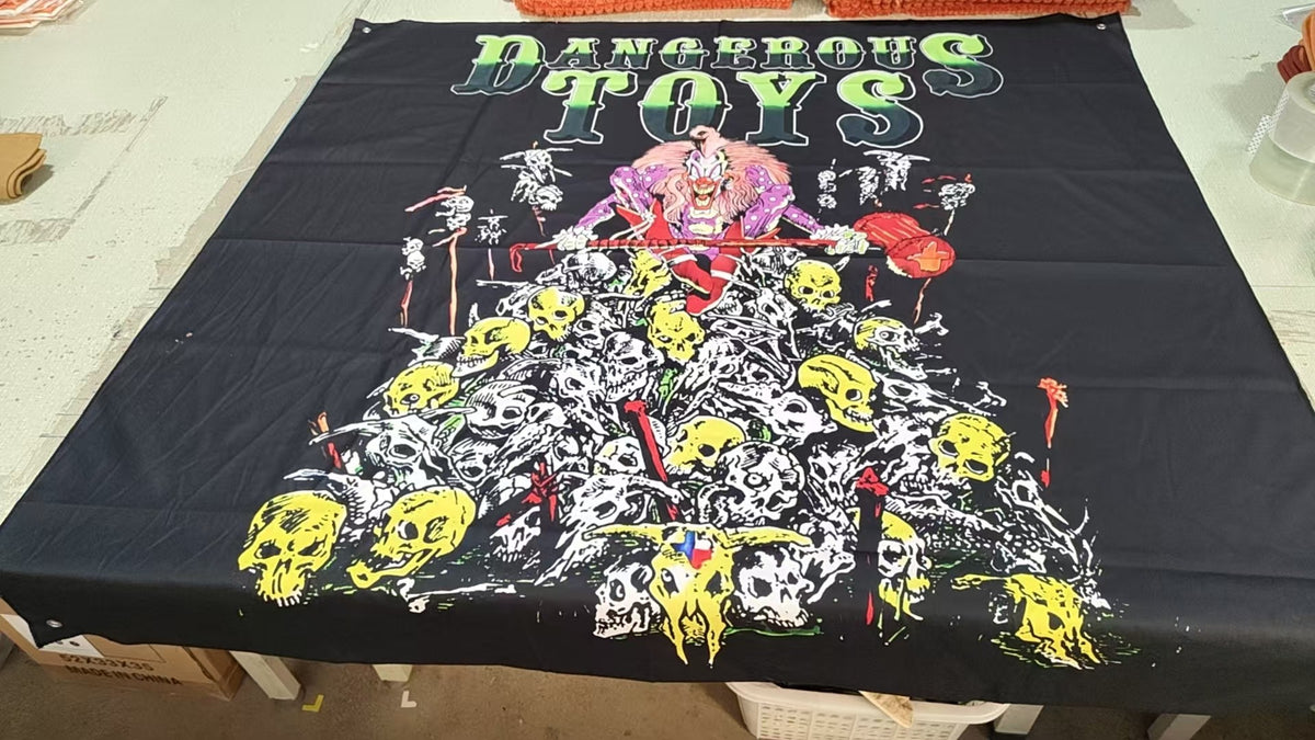 Dangerous Toys - Wall Flag/Tapestry 48" x 48" Bill Z. Bub - Pile of Skulls