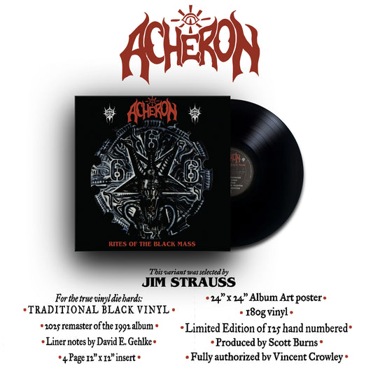 Acheron - Rites of the Black Mass (Single LP - JIM STRAUSS designed variant) w/SIGNED album flat