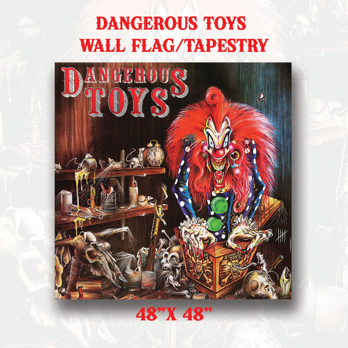 Dangerous Toys - Wall Flag/Tapestry 48" x 48" 1989 Album Art