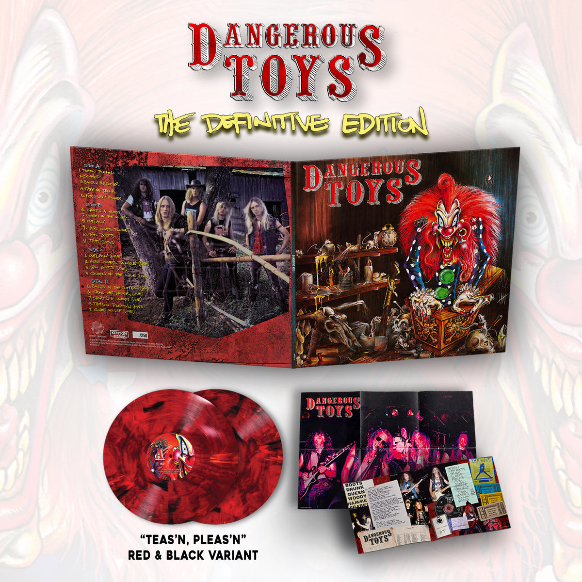 Dangerous Toys - Dangerous Toys: The Definitive Edition (Double LP - "Teas'n, Pleas'n Red & Black" Variant)w/SIGNED flat