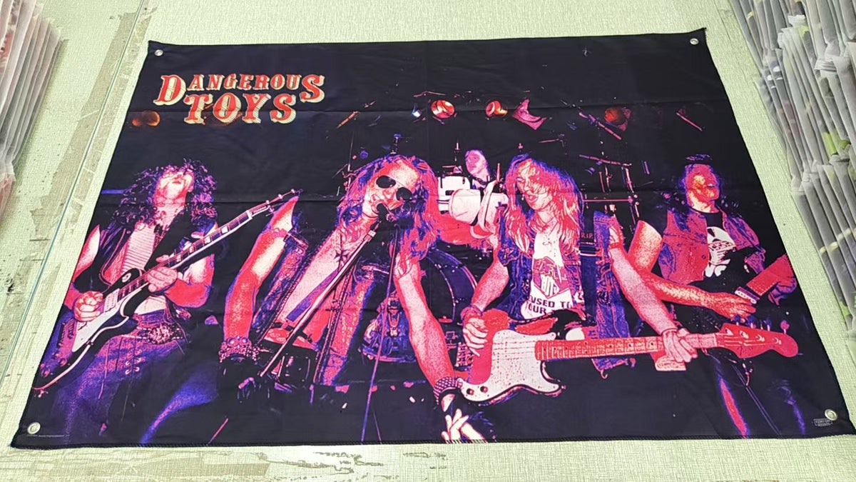 Dangerous Toys - Wall Flag/Tapestry 28" x 40" Live '89 Band Photo (Limited to 50)